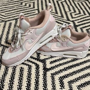 Nike Women's Soft Pink and White Sneakers